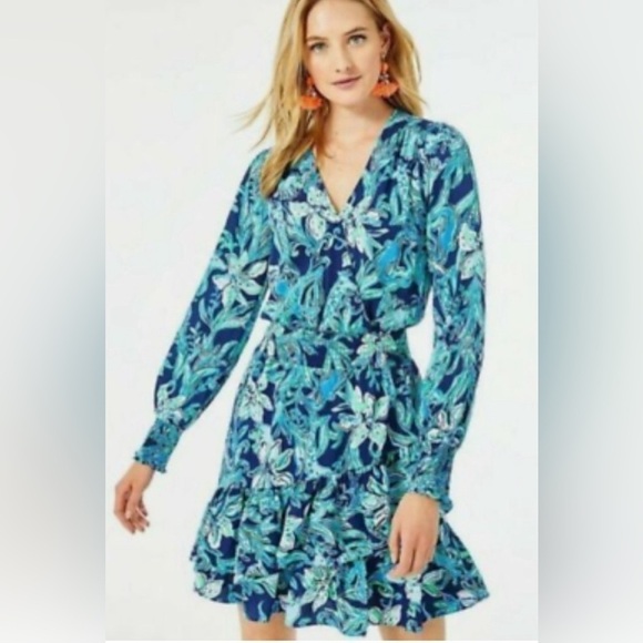 LILLY PULITZER NWOT CRISTIANA DRESS IN TAKE IT OR LEAF IT - Picture 3 of 11